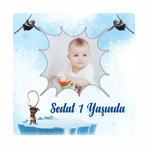 Buz Devri Temalı Doğum Günü Magneti